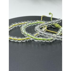 4ocean Recycled Bali Beaded Adjustable Yellow Blue Gray Bracelet set‎ of three